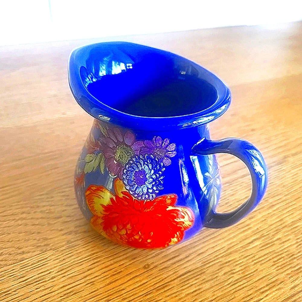MACKENZIE-CHILDS Flower Market Creamer in gorgeous Lapis N…